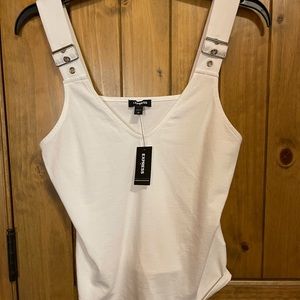 White Buckle Detail Tank
